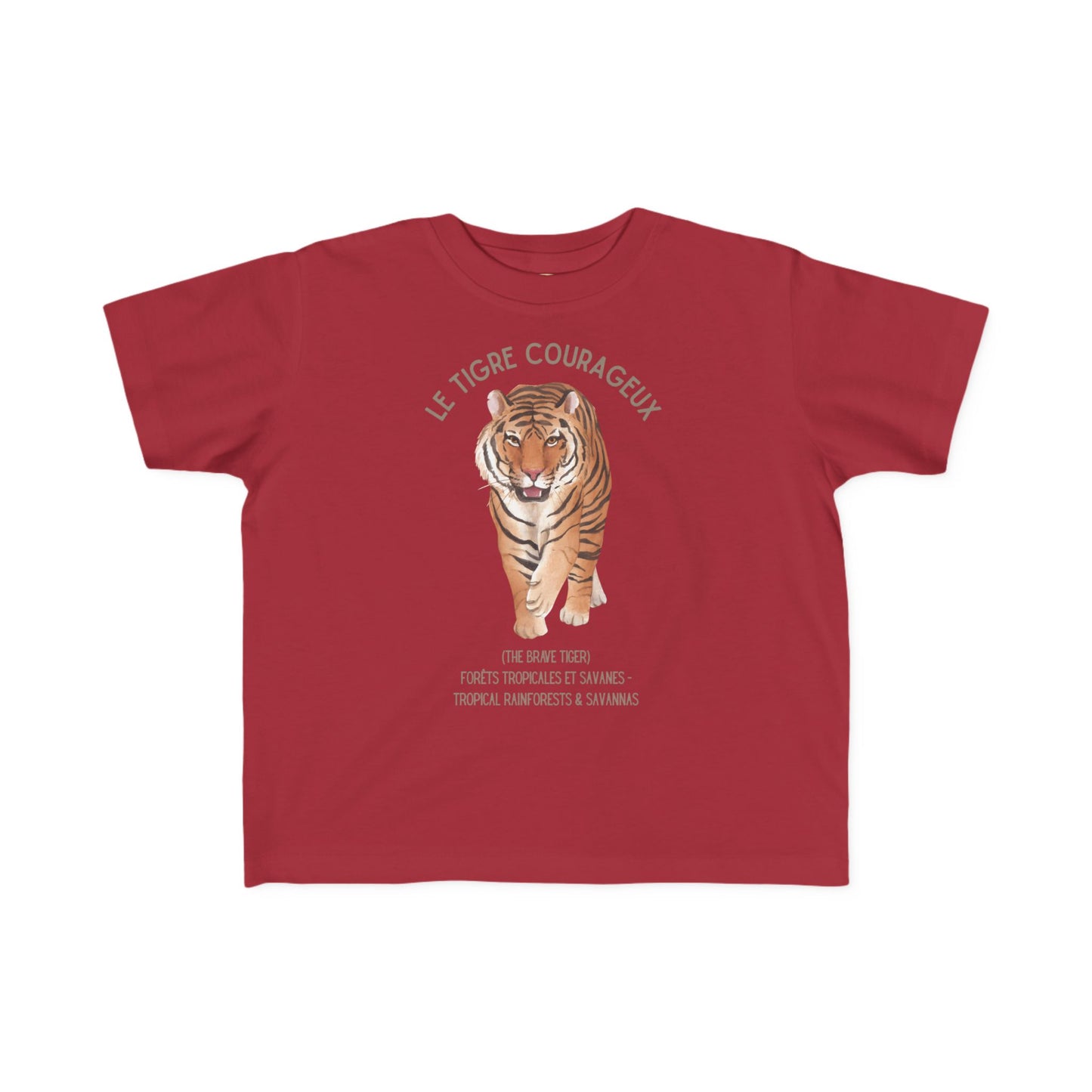 Tigre/Tiger Toddler Tee — 'Le Tigre Courageux' French Kids Shirt