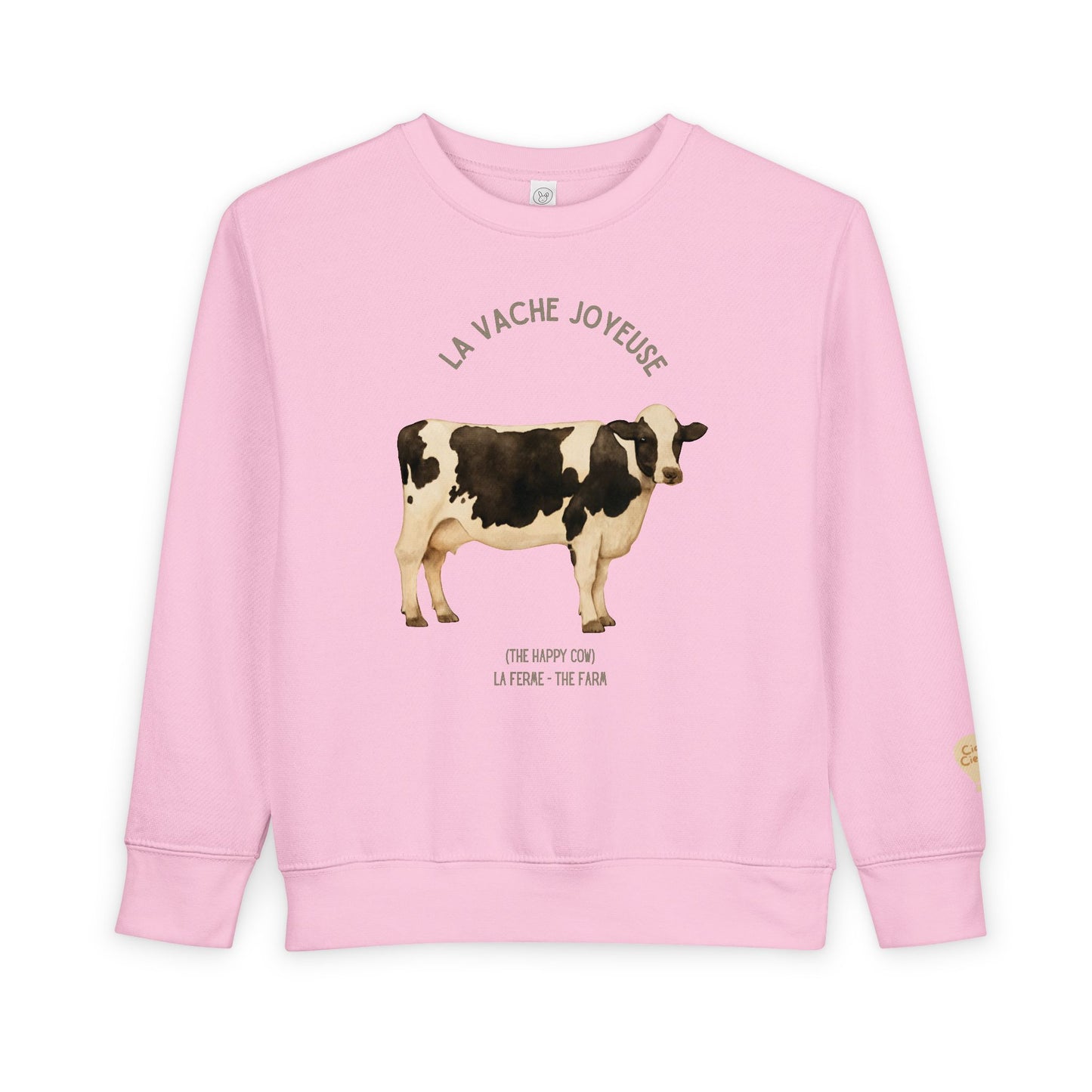 Vache/Cow Animal Graphic Crewneck - Toddler Sweatshirt