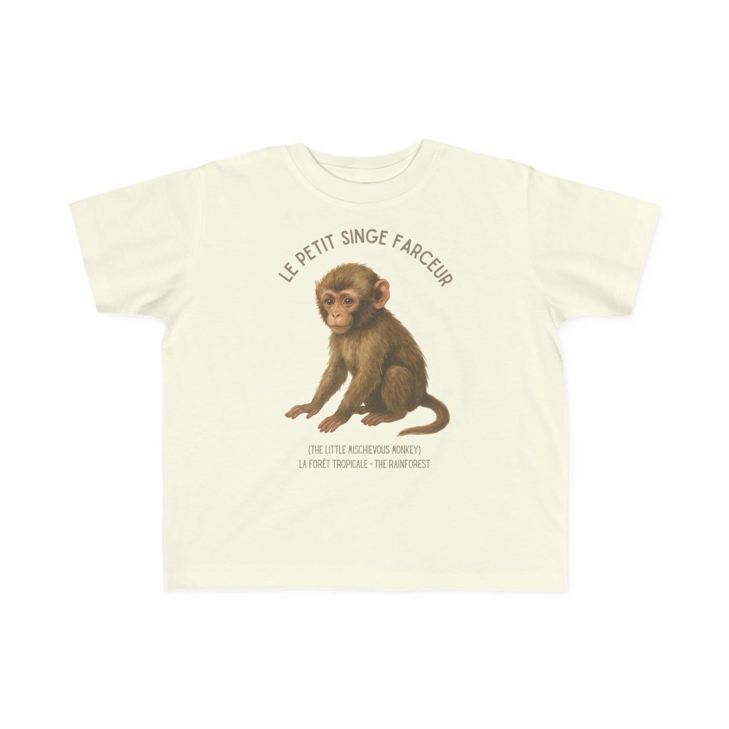Singe/Monkey Toddler Tee — 'Le Petit Singe Farceur' French Kids Shirt