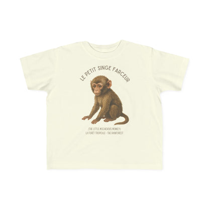 Singe/Monkey Toddler Tee — 'Le Petit Singe Farceur' French Kids Shirt