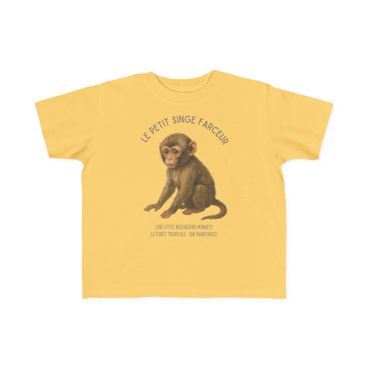 Singe/Monkey Toddler Tee — 'Le Petit Singe Farceur' French Kids Shirt
