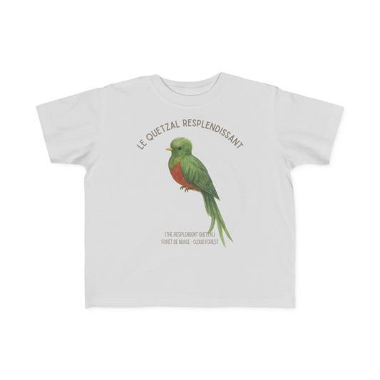 Quetzal/Bird Toddler Tee — 'Le Quetzal Resplendissant' French Kids Shirt