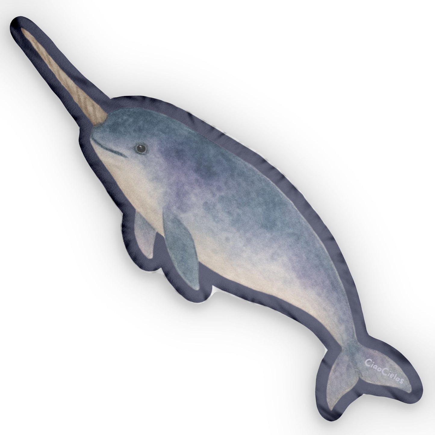 Narval/Narwhal Shaped Lovey Pillow  — Whimsical Animal Decor