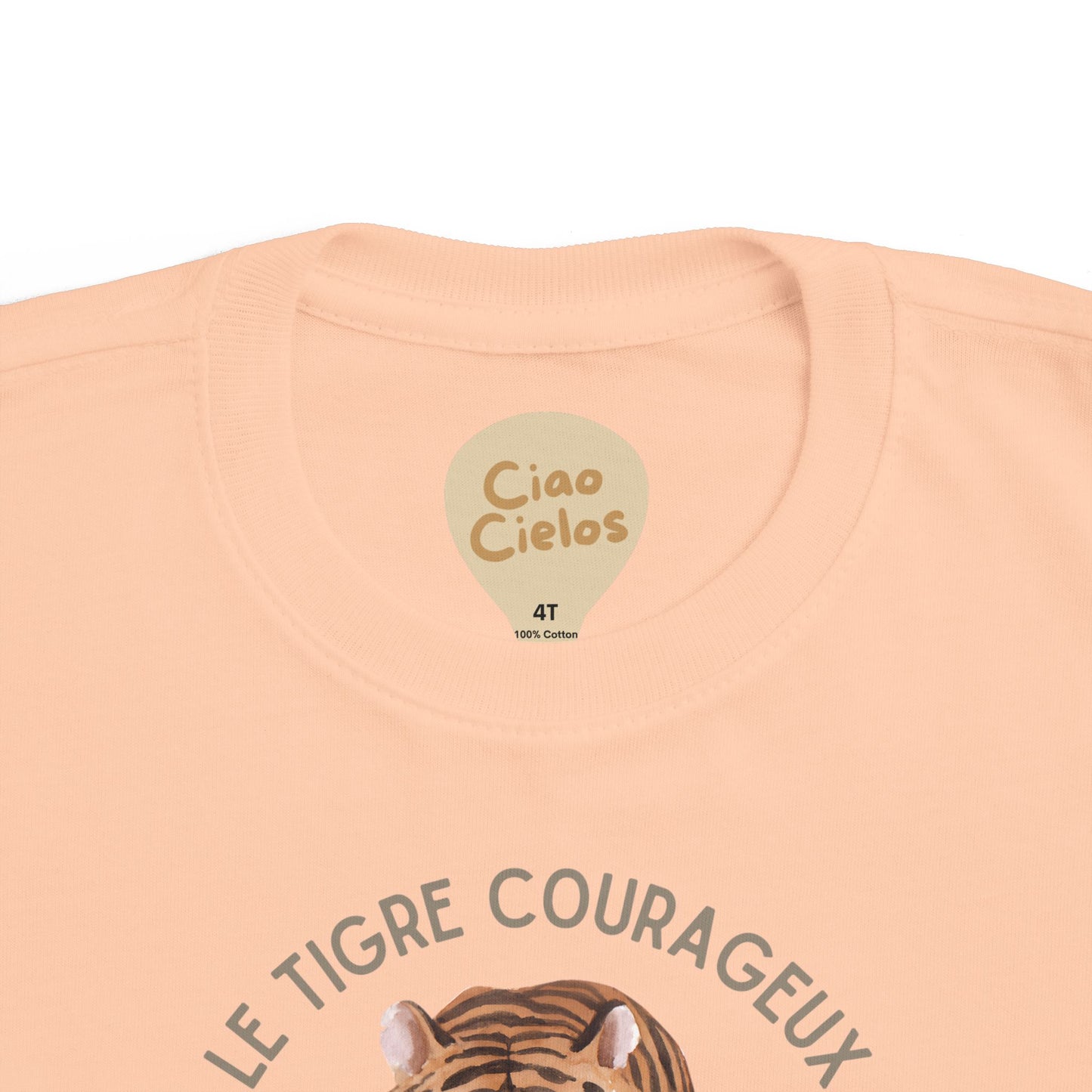 Tigre/Tiger Toddler Tee — 'Le Tigre Courageux' French Kids Shirt